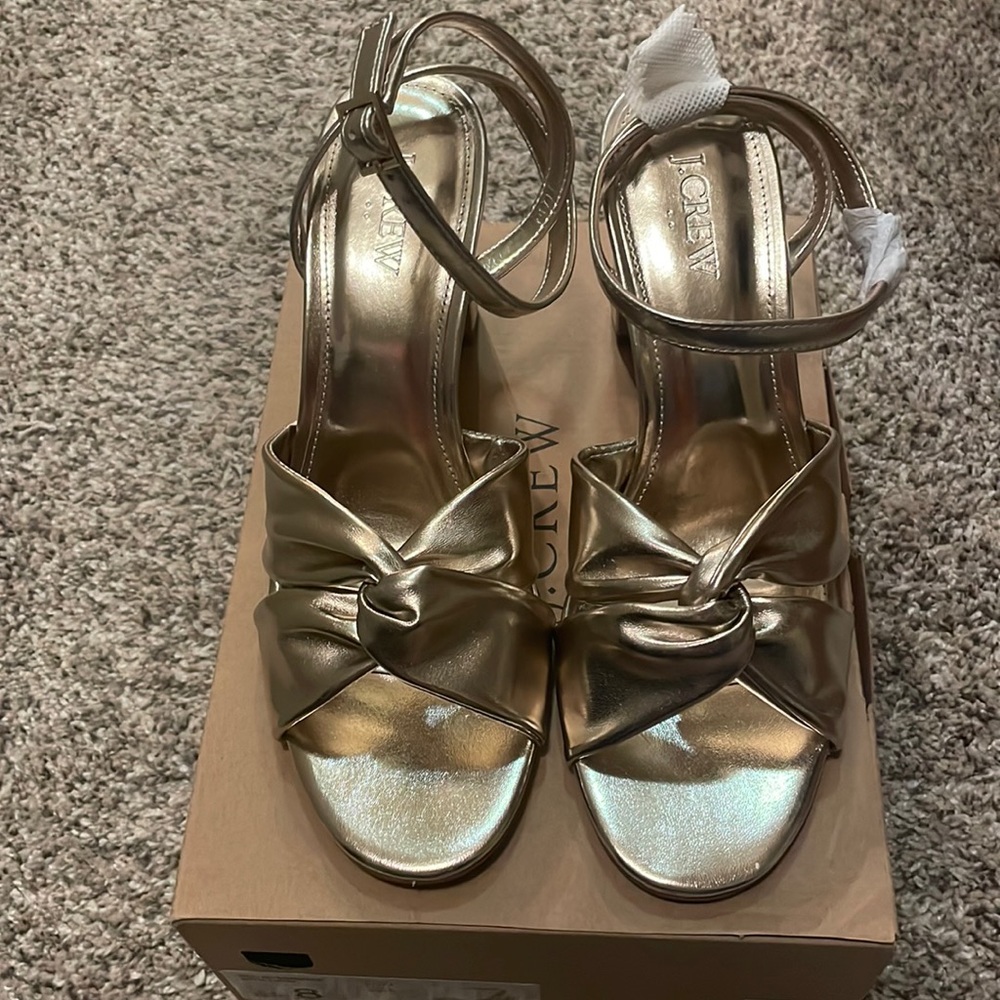 J Crew Heeled Sandals with a Twist